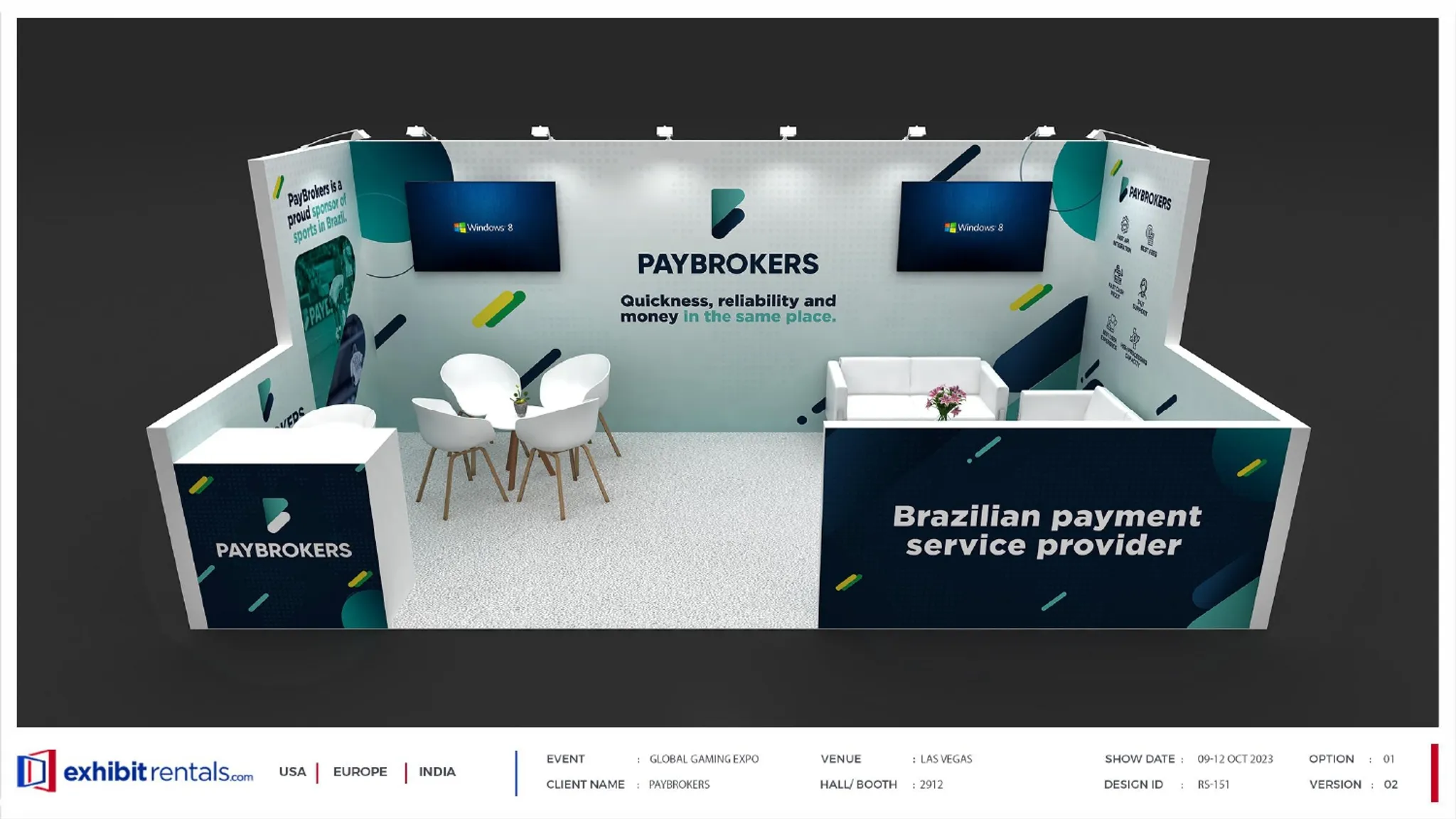 10x20 Inline booth design by Exhibit-Rentals